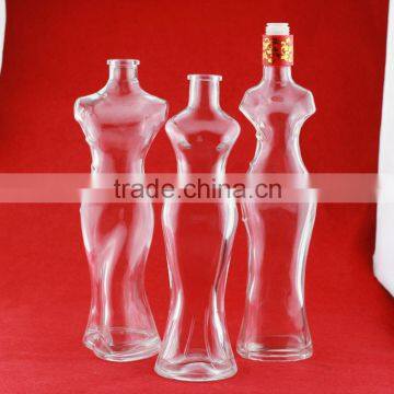 custom vodka bottle female 750ml glass gin bottle clear glass bottles with screw cap