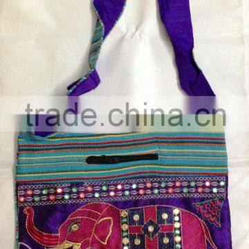 Indian Traditional bags multi color patchwork embroidery cotton bags unisex shoulder bags medium size bags