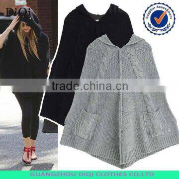 wholesale sweater poncho, women knit poncho, poncho knitwear for women