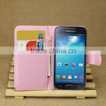 Hot Selling Ultra Thin Lichee PU Leather Case Wallet Folio Flip Cover for Samsung GALAXY S4 Mini I9190 photo-4