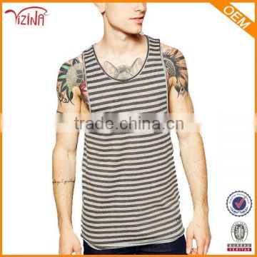 Fashion Formal Stripe Design Loose Fit Tank Tops For Men