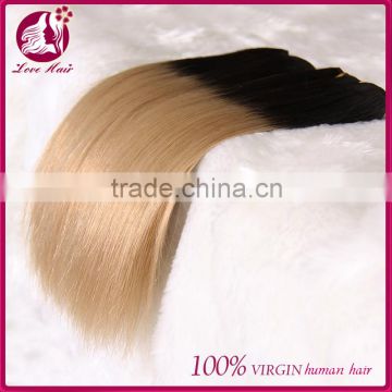 Soft Smooth factory supply straight two tone hair extension ombre colored hair weave