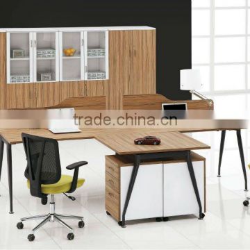 Office staff furniture laminate desk with metal leg