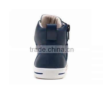 Bulk Wholesale PU Material Boys High Neck Casual Shoes With Zipper