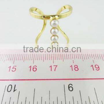 Gold Plated Cuff Ring with Pearl