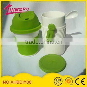 Eco-Friendly Feature and PP Plastic Type coffee mug with silicone lids and cover silicone bottle cover