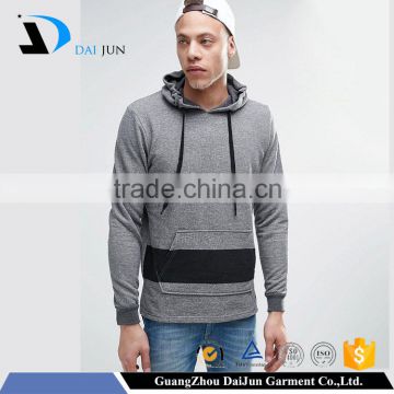 Daijun promotion drawstring furcal hem with pocket 100% cotton men grey custom oversized pullover plain hoodie