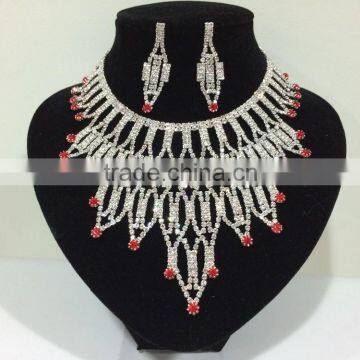 Clear Crystal Diamond Choker Bridal Necklace Claw Chain Set