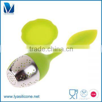 OEM High Quality Fancy Pot Plant Silicon Loose Leaf Tea Infuser With Stand