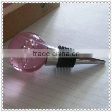 Pink Crystal Ball Wine Stopper for Bar Accessories