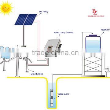 without battery solar system tri-phase water pumping inverter with AC input