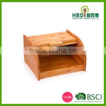 high quality food safe bamboo bread box from BSCI china supplier