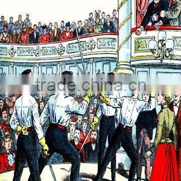 Fencing on Stage 12x18 Giclee on canvas