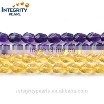 10*12mm twisted synthetic cheap jewerlry beads amethyst decorative stone