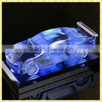 Personalized Handmade Blue Car Model Crystal For Auto Show Souvenirs