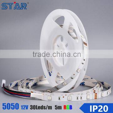RGB remote IP65 waterproof 30LEDs 7.2w SMD flex LED Strip 5050 led