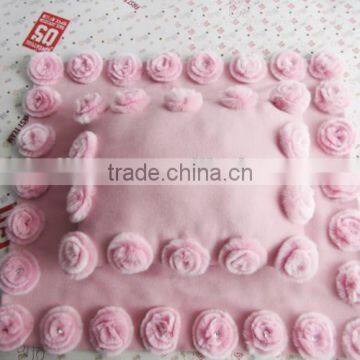 dyed color cashmere fabric with rex rabbit flowers