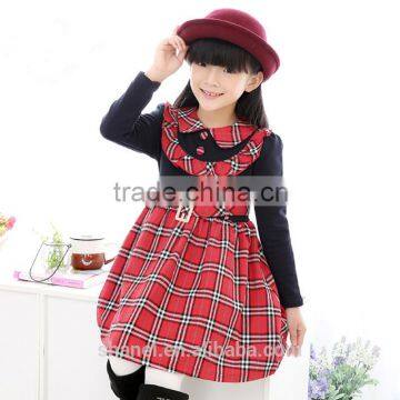 hot sale 2015 girls plaid dress princess dress