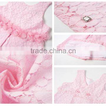 Baby Girl Wedding Dress Wholesale Pink Lace Design Perfect Present for Littile Princess photo-2
