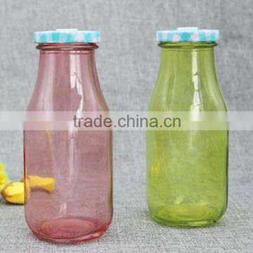 250ml customized empty glass juice bottle with cap