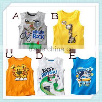 Sleeveless Boys T-shirts Children Tops Singlets kids Vest baby boy top boy clothes summer Tees Shirts