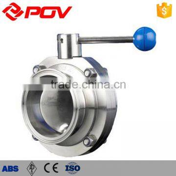 dn65 handle wheel sanitary butterfly valve clamped type