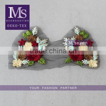 Wholesale Cheap custom kids dress embroidered flower appliques