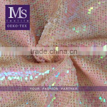 Newest Design Elegant Champagne Fish Scale Sequin Fabric for Evening Dress