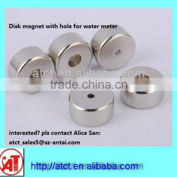 Neodymium disk magnet with hole for water meter