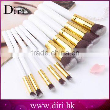 2016 Alibaba Best private label 10pcs synthetic kabuki makeup brush with Black+ Silver