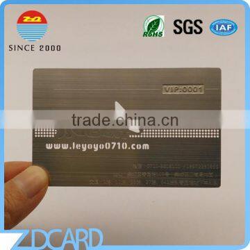 High Quality cr80 laser engraved custom metal card