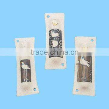 ceramic decorative birds scrolled door mezuzah