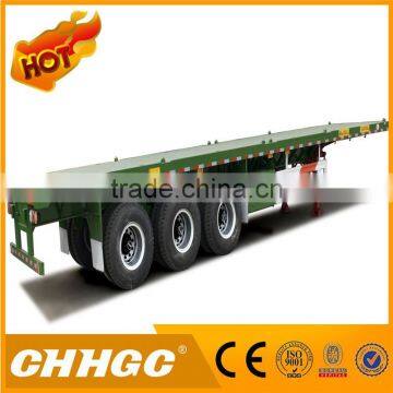 Factory 40ft Flatbed Platform Container Carrier Semi Trailer Link With Howo Truck Head / Prime Mover for Sale photo-3