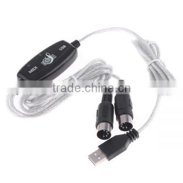 USB To MIDI Cable Converter PC to Music Keyboard Adapter