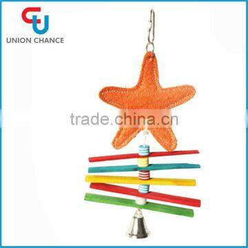 Cute Wooden Bird Toy With Star Decorative Bird Hanging Toy