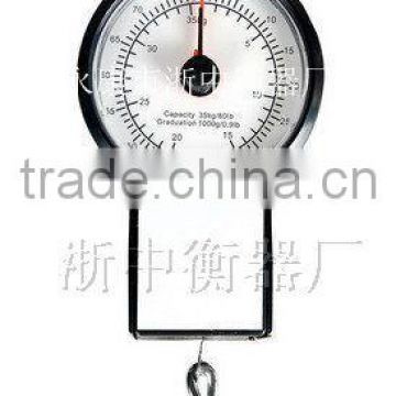 promotional print logo hanging spring luggage scale with 1m tape measure