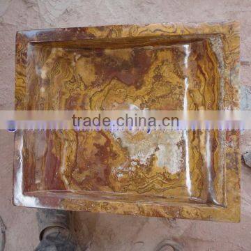 Handemade Good Price BROWN GOLDEN ONYX SINKS BASINS COLLECTION photo-2