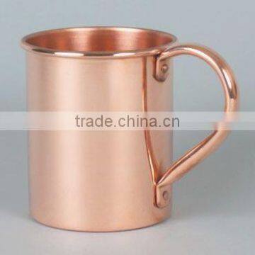 16 oz Solid Copper MUG for Moscow mule 99.9% with Rivets ~ Copper Straight Mug Supplier from India