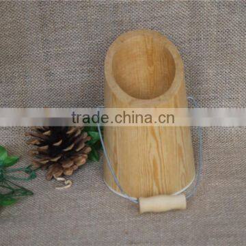 Natural Small Kids Toy Woden Buckets With Handle photo-3