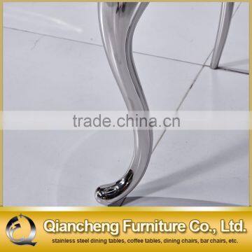 Luxury White Leather Banquet Chair With Mirror Silver Legs photo-3