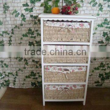 Solid Wood Straw Cabinet Storage Cabinet Storage