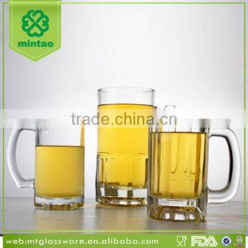 high quality unbreakable machine press beer glass with handle