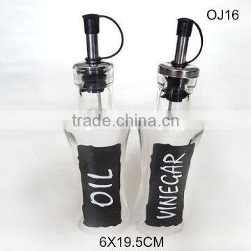 clear square glass oil bottle vinegar bottle
