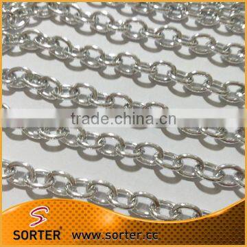 silver plated chain link necklace