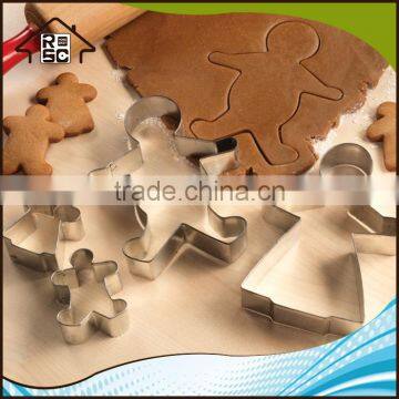 NBRSC Stainless Steel Custom Gingerbread Family Cookie Cutters set of 4 for Baking