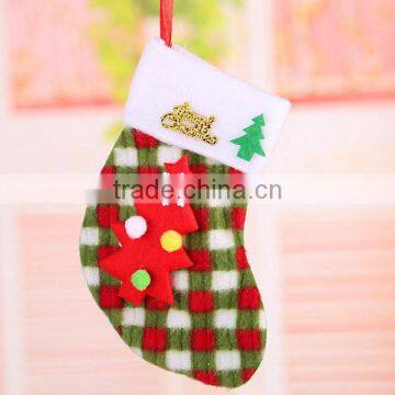 China Personalized Fabric Applique Kit Socks Holders Wool Felted Bulk Christmas Stockings Adorned With Elk Santa Claus Bear Tree photo-4