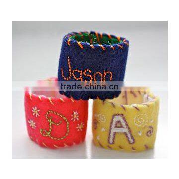  express best high quality christmas decoration new products custom fabric felt cheap burlap napkin ring made in china