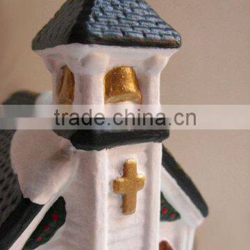 Ceramic Christmas Village, Lighted Church photo-2