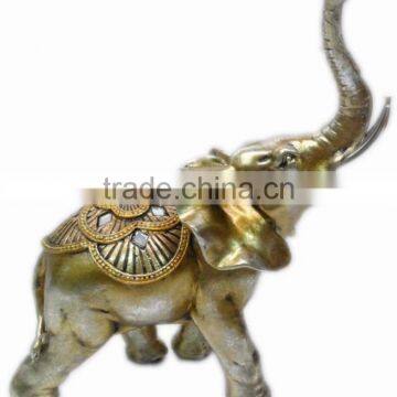 Polyresin gold elephant decoration