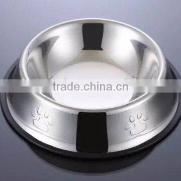 Skid Stop Rubber Base Stainless Steel Pet Bowls With Embossed Paws and Bones for Dogs Puppies Cats Feeder Bowl photo-5